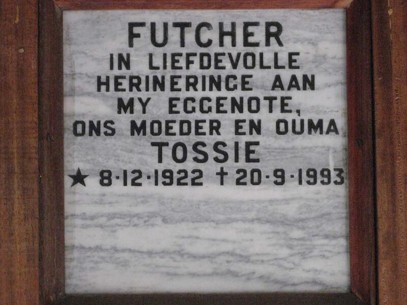FUTCHER Tossie 1922-1993