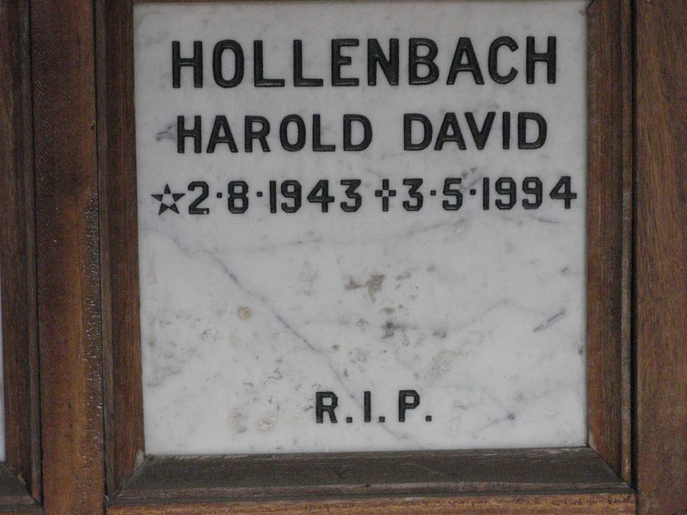 HOLLENBACH Harold David 1943-1994