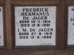 JAGER Fredrick Hermanus, de 1914-1981 & I.M. 1919-1989