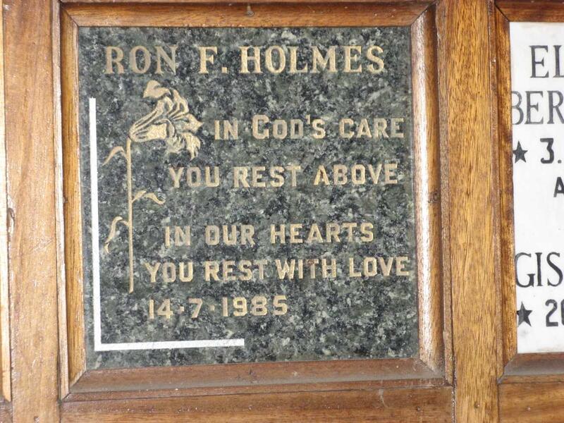 HOLMES Ron F. -1985
