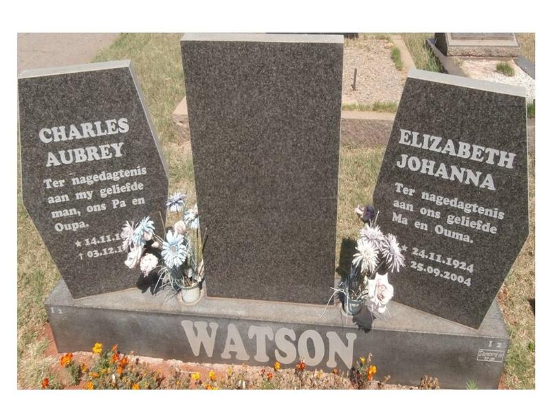 WATSON Charles Aubrey & Elizabeth Johanna 1924-2004