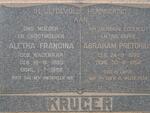KRUGER Abraham Pretorius 1898-1954 & Aletha Francina WAGENAAR 1903-1988
