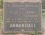 ANNANDALE C.J. 1893-1970 & Anna Susanna 1896-1935