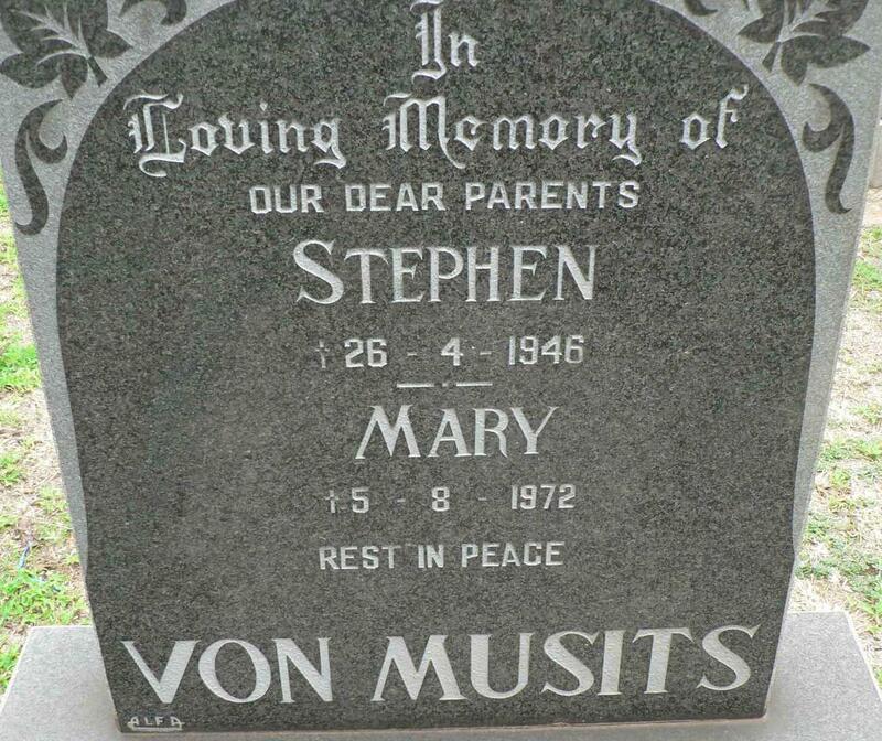 MUSITS Stephen, von -1946 & Mary -1972