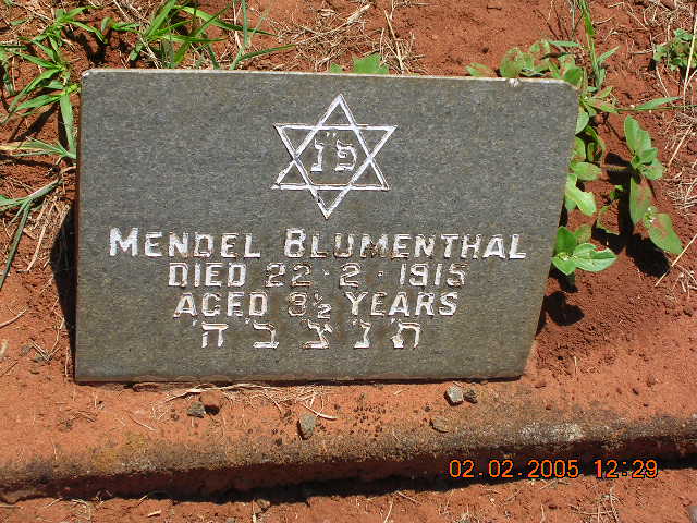 BLUMENTHAL Mendel -1915