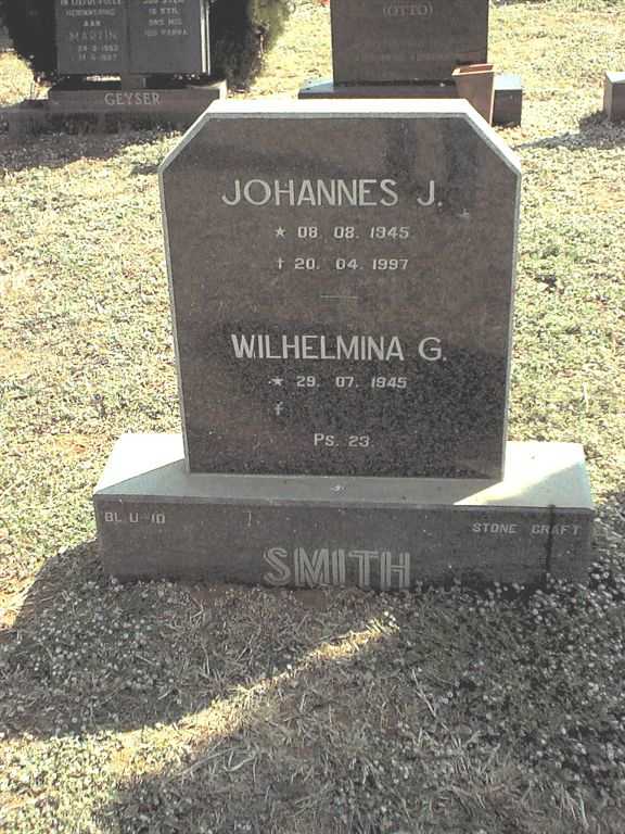 SMITH Johannes J. 1945-1997 & Wilhelmina G. 1945-
