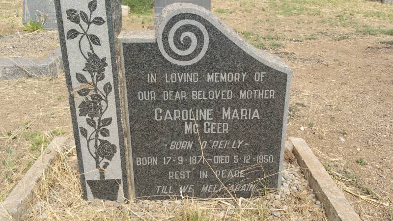 McGEER Caroline Maria nee O'REILLY 1871-1950