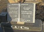 LUUS Albertus Johannes 1930-1999 & Magdalena Elizabeth 1934-2010