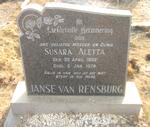 RENSBURG Susara Aletta, Janse van 1902-1974