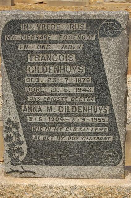 GILDENHUYS Francois 1876-1948 ::  GILDENHUYS Anna M. 1904-1955