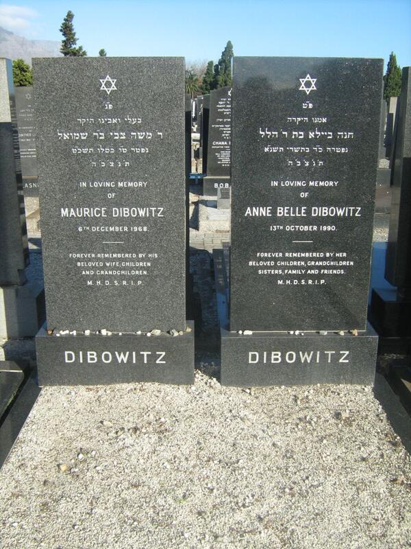 DIBOWITZ Maurice -1968 & Anne Belle -1990