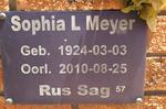 MEYER Sophia L. 1924-2010