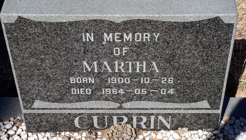 CURRIN Martha 1900-1964