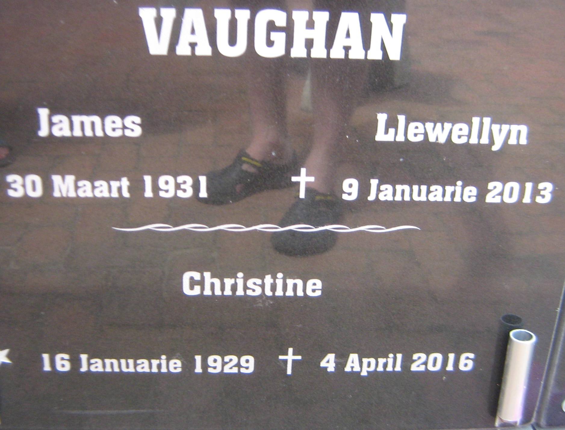 VAUGHAN James Llewellyn 1931-2013 & Christine 1929-2016