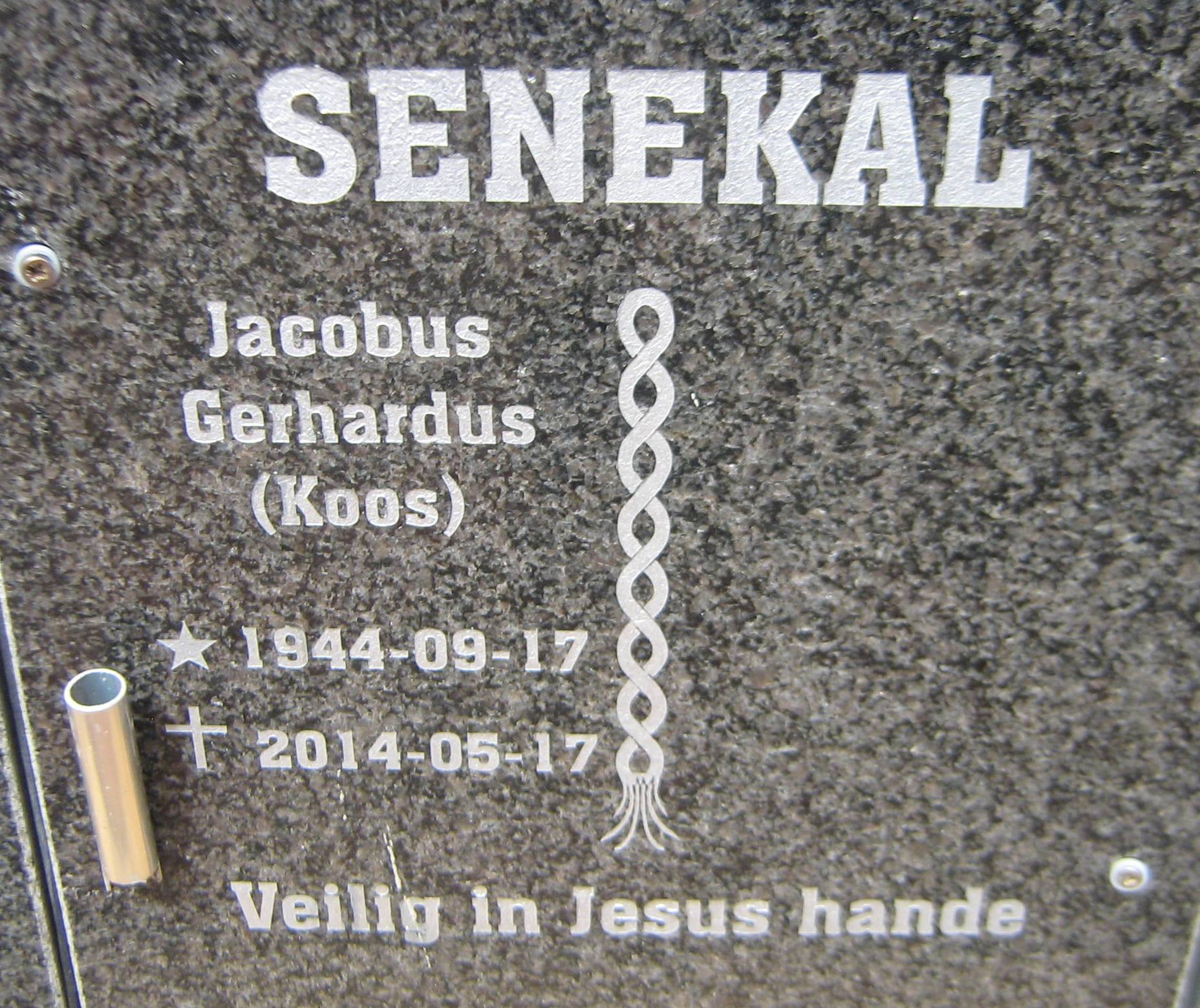 SENEKAL Jacobus Gerhardus 1944-2014