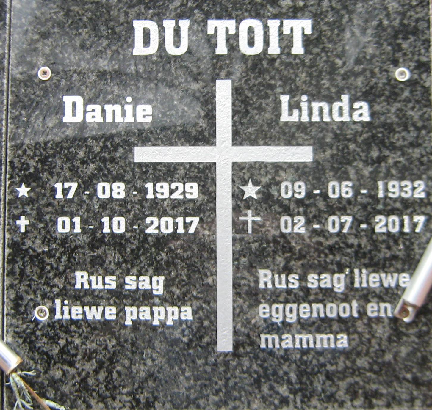 TOIT Danie, du 1929-2017 & Linda 1932-2017