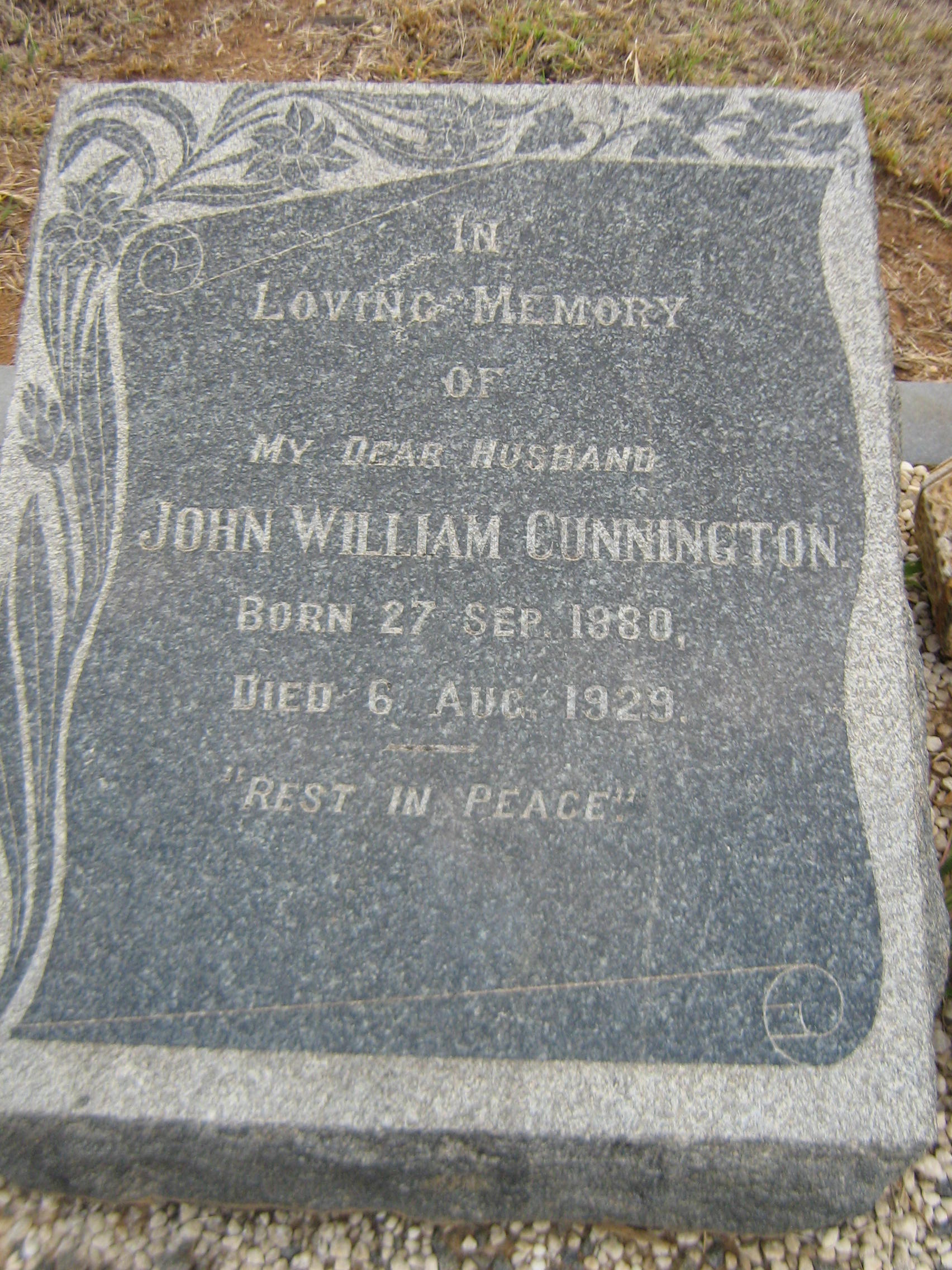 CUNNINGTON John William 1880-1929