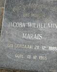 MARAIS Jacoba Wilhelmina nee JORDAAN 1885-1965