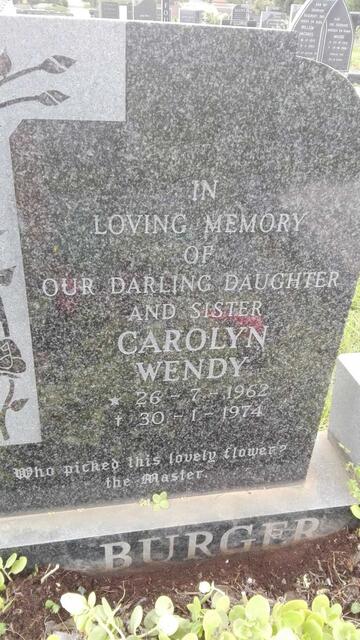 BURGER Carolyn Wendy 1962-1974