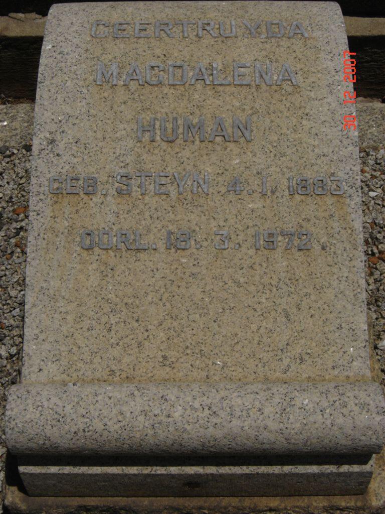 HUMAN Geertruyda Magdalena nee STEYN 1883-1972