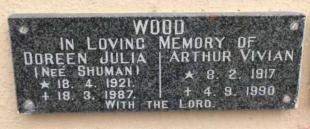 WOOD Arthur Vivian 1917-1990 & Doreen Julia SHUMAN 1921-1987