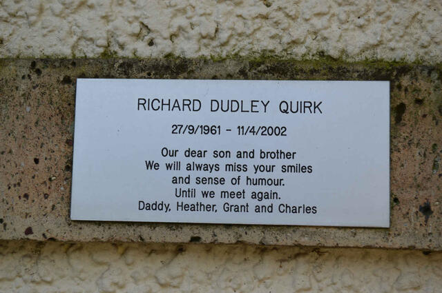 QUIRK Richard Dudley 1961-2002