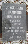 HAMMOND Joyce Irene nee HARDIE 1930-2007