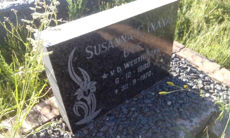 UYS Susanna C. nee V.D. WESTHUIZEN 1880-1972