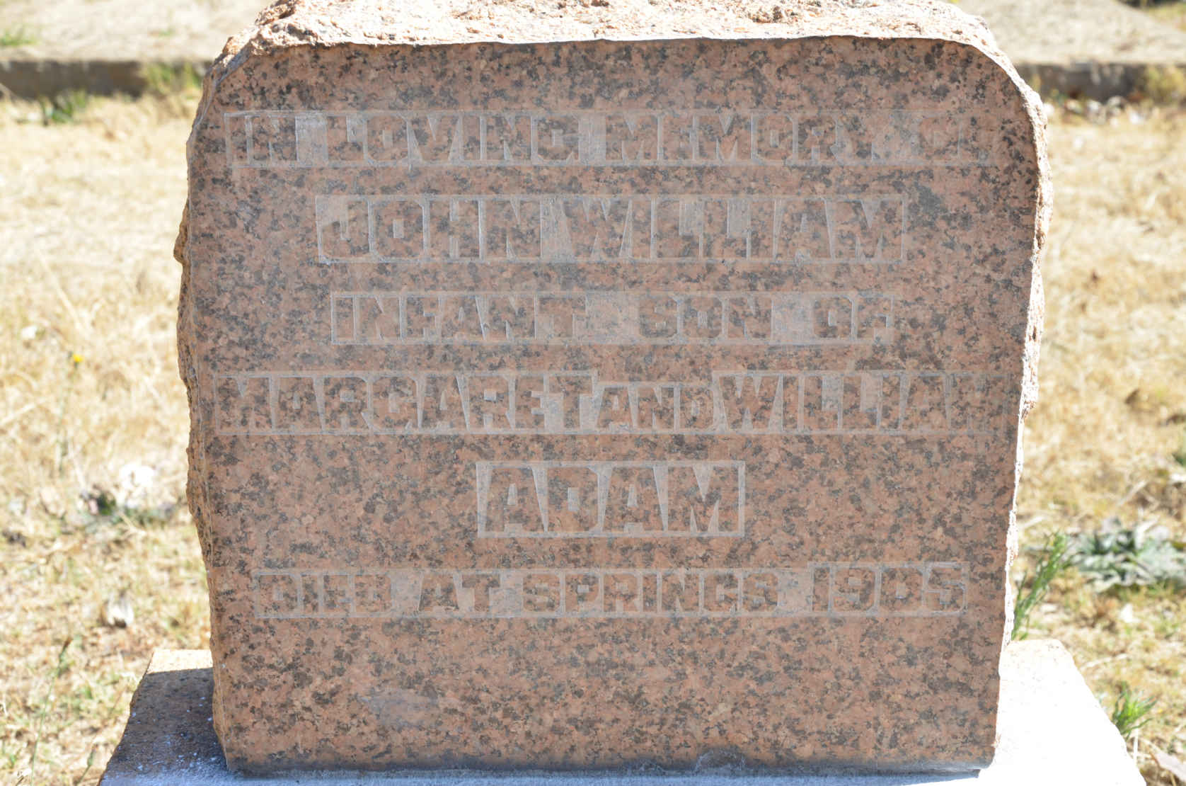 ADAM John William -1905