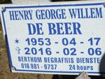 BEER Henry George Willem, de 1953-2016