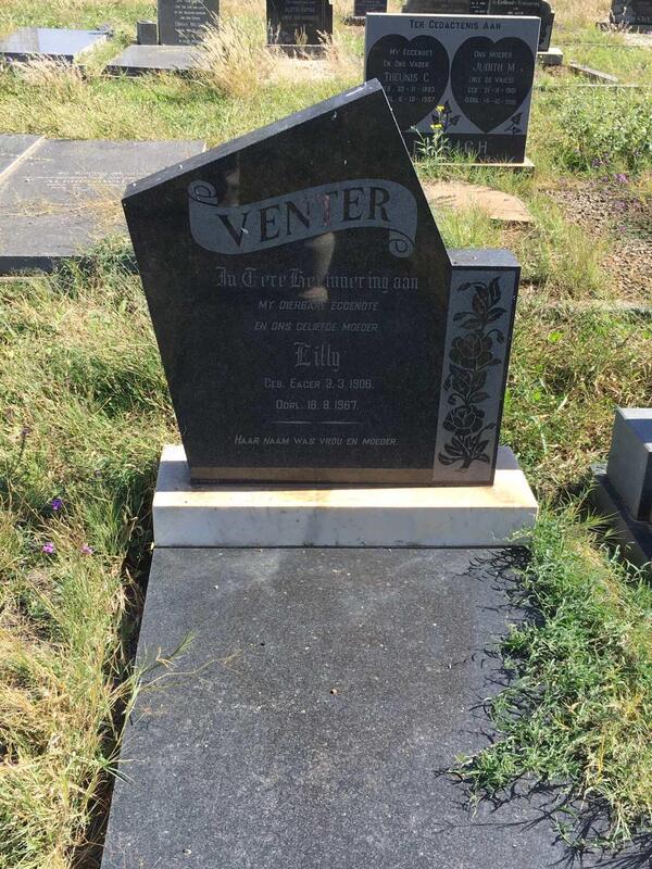 VENTER Lilly nee EAGER 1906-1967