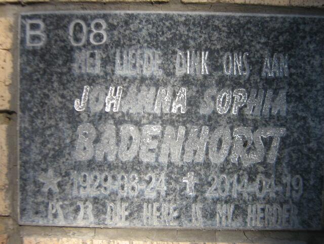 BADENHORST Johanna Sophia 1929-2014