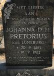 PRETORIUS Johanna D.M. nee LÜNEBURG 1891-1982
