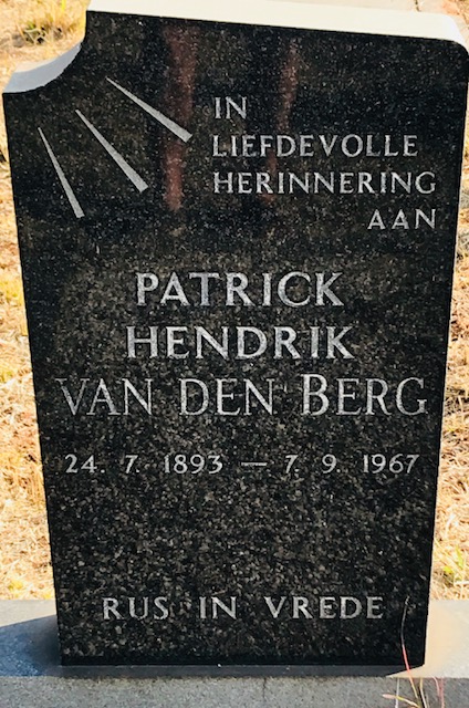 BERG Patrick Hendrik, van den 1893-1976