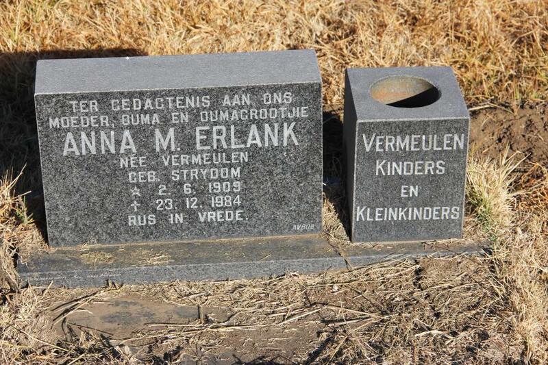 ERLANK Anna M. voorheen VERMEULEN nee STRYDOM 1909-1984
