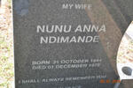 NDIMANDE Nunu Anna 1944-1978