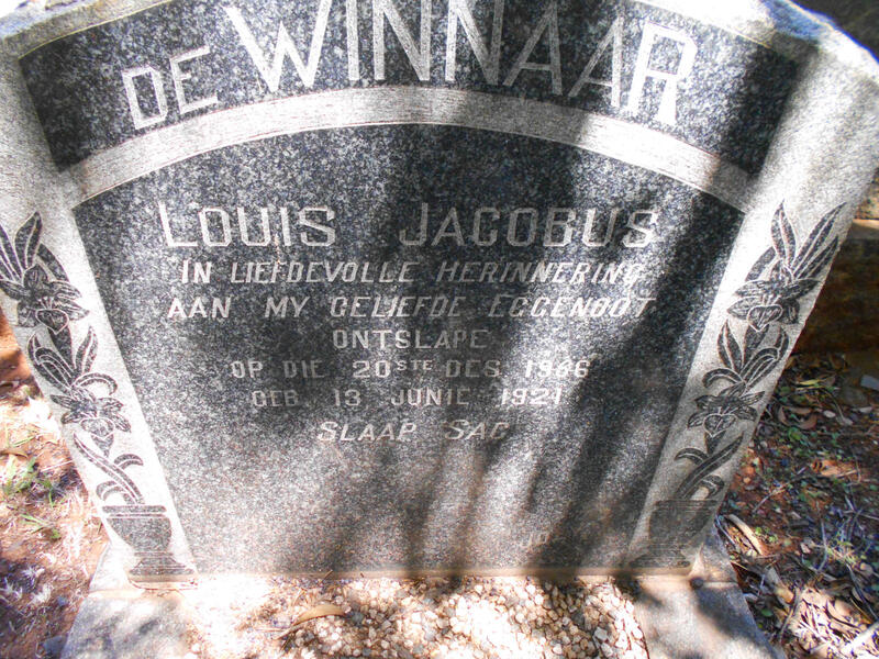 WINNAAR Louis Jacobus, de 1921-1956