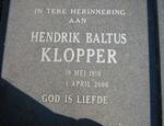KLOPPER Hendrik Baltus 1910-2006 & Martha Elizabeth 1916-2008