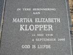 KLOPPER Hendrik Baltus 1910-2006 & Martha Elizabeth 1916-2008