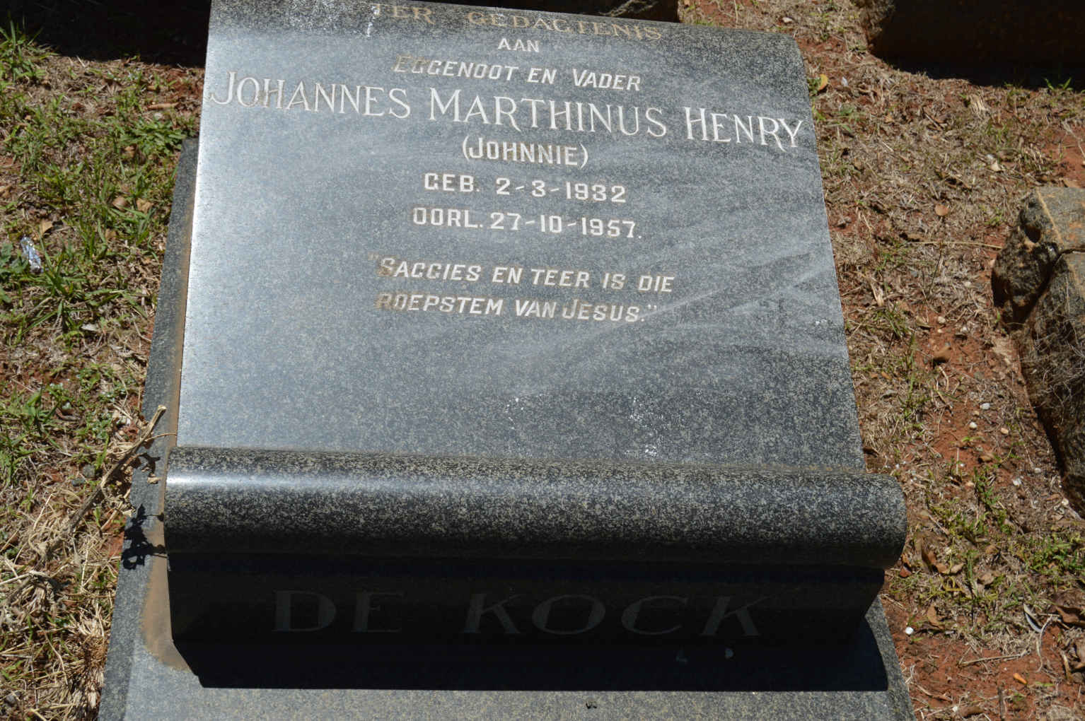 KOCK Johannes Marthinus Henry, de 1932-1957