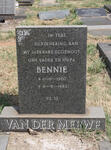 MERWE Bennie, van der 1907-1983