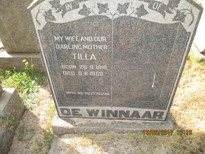 WINNAAR Tilla, de 1918-1959