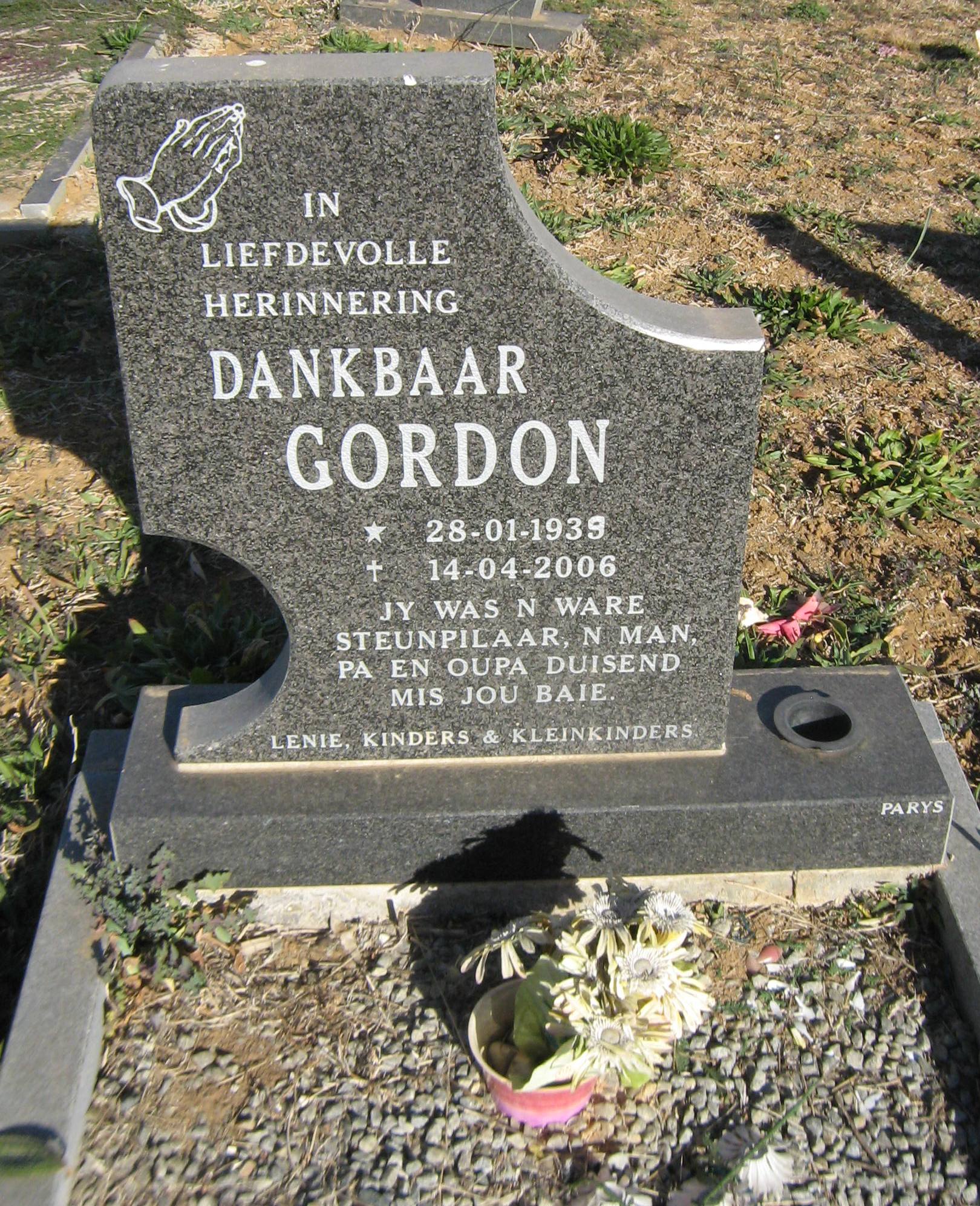 GORDON Dankbaar 1939-2006