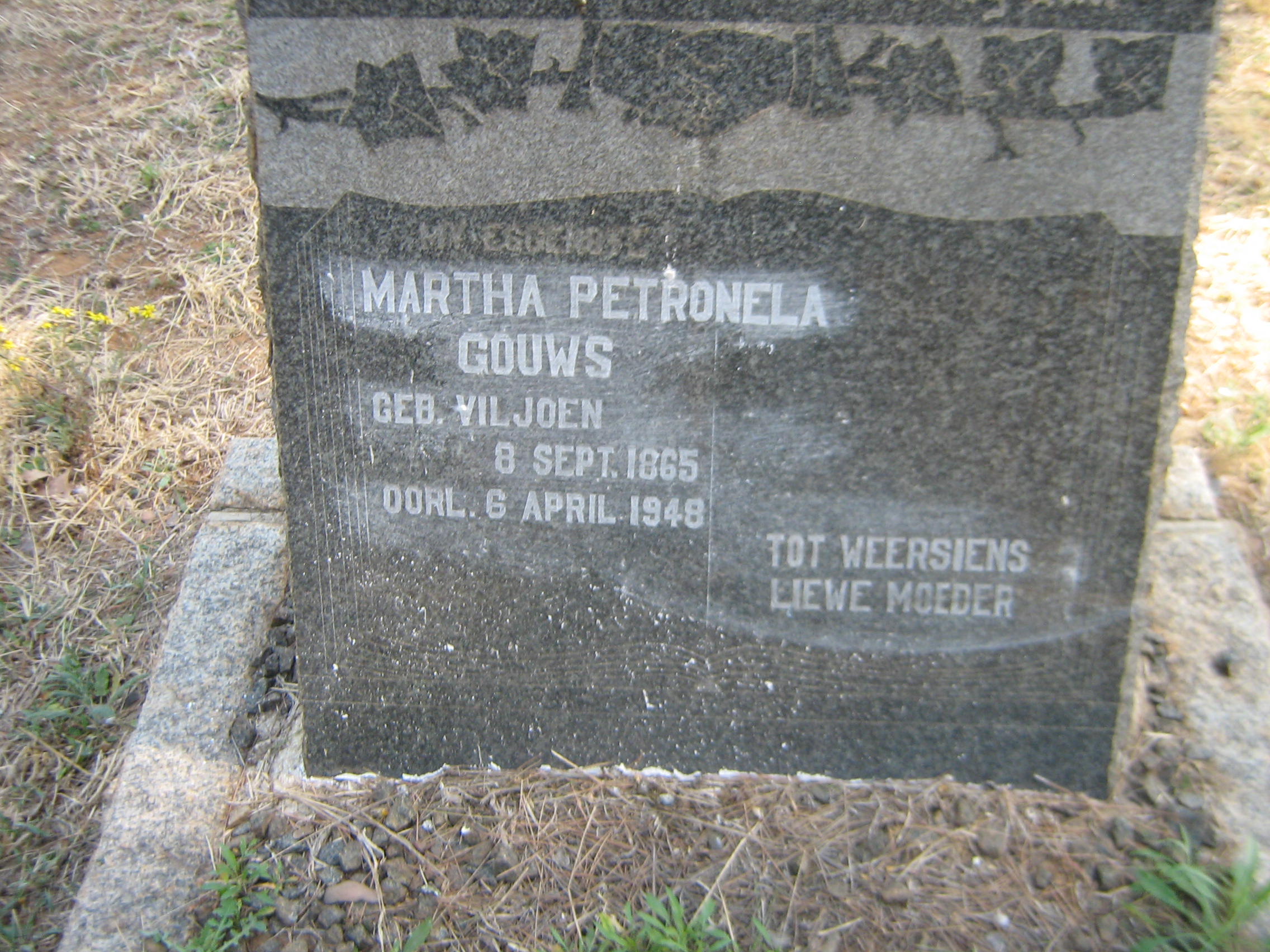GOUWS Martha Petronela nee VILJOEN 1865-1948