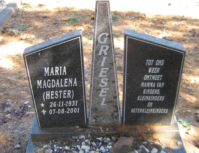 GRIESEL Maria Magdalena 1931-2001