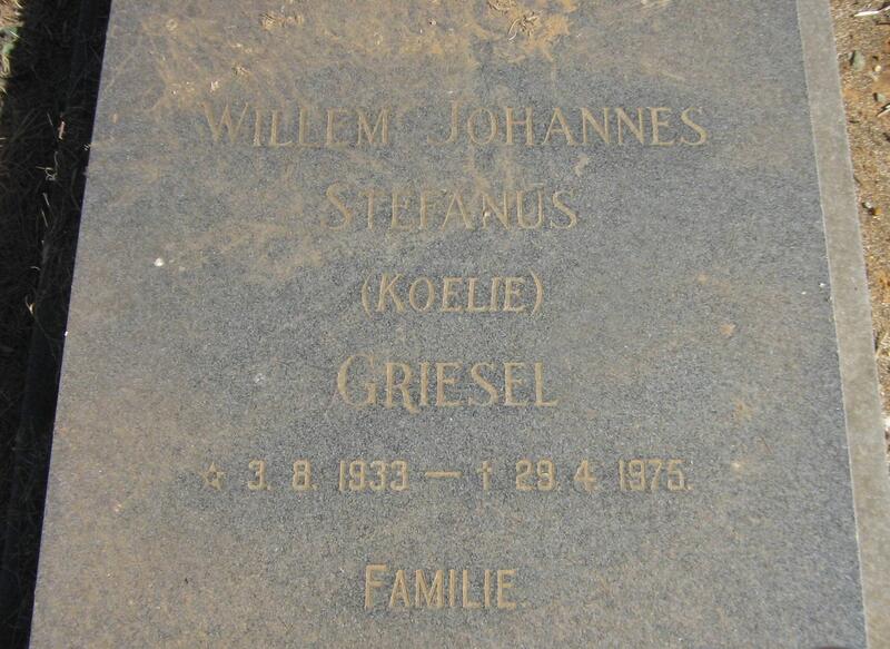 GRIESEL Willem Johannes Stefanus 1933-1975