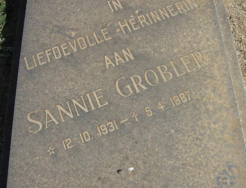 GROBLER Sannie 1931-1987