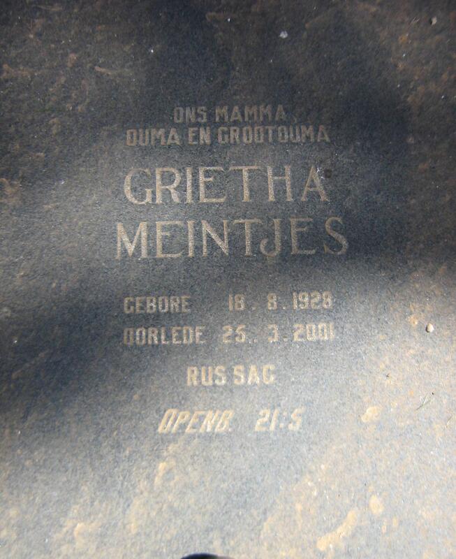 MEINTJES Grietha 1928-2001