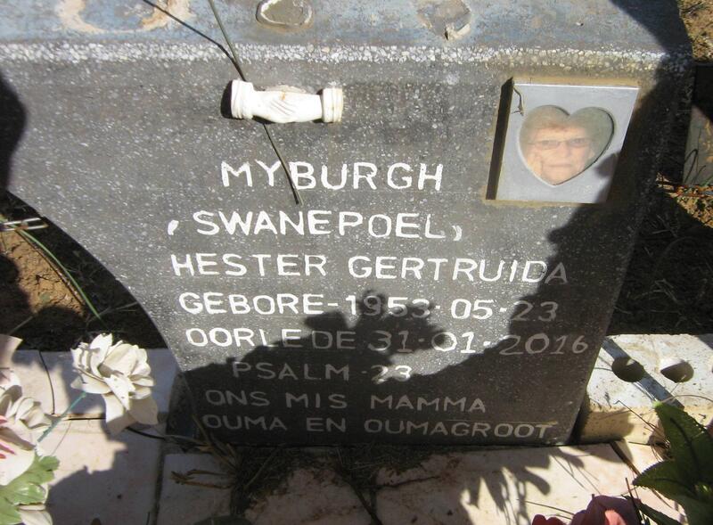 MYBURGH Hester Gertruida nee SWANEPOEL 1953-2016