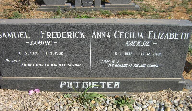 POTGIETER Samuel Frederick 1930-1992 & Anna Cecilia Elizabeth 1932-2001